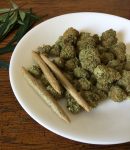 Weed and cannabis on a plate