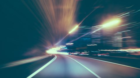 Blurred street at night