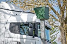 Speed camera next to a truck