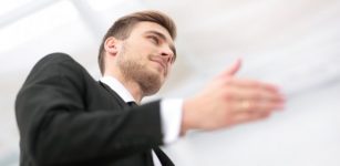 Business man wearing a black suit