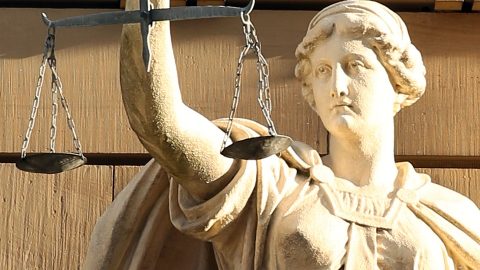 Justice statue face