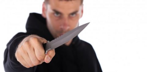 Threatening man with a knife
