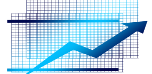 Up arrow on graph