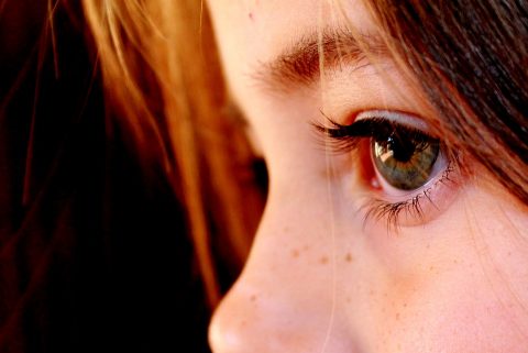 Young girls eyes