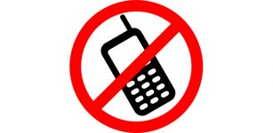 No mobile phones sign