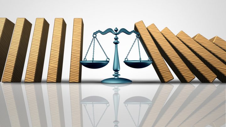 Scale of justice and books