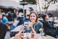 Taking a photo with a smartphone