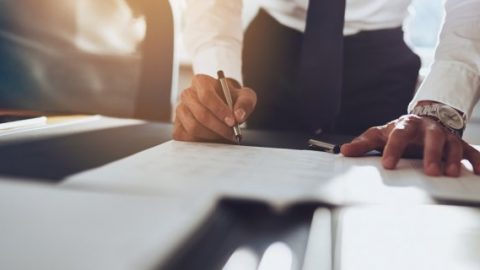 Lawyer busy working on a case