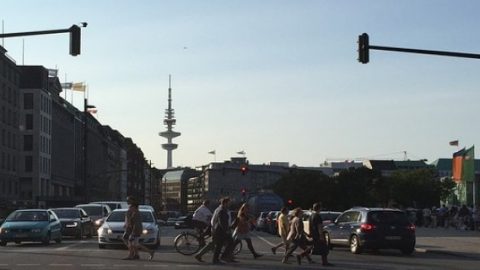 Pedestrian crossing at traffic lights