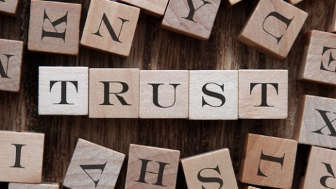 Letters spelling trust