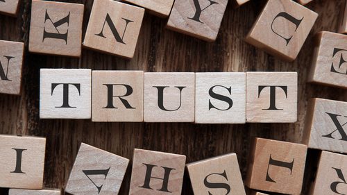Letters spelling trust