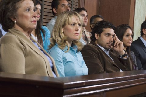 Jurors watching a trial