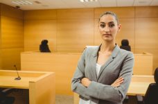 Lawyer standing in court