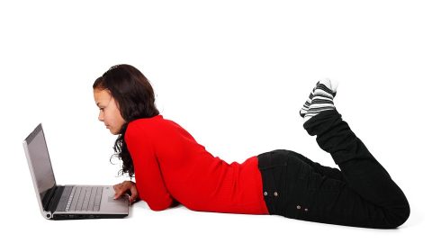 Young girl on her laptop