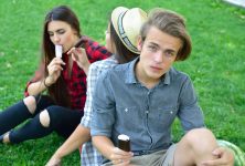 Students eating icecream