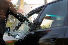 Damaged car window