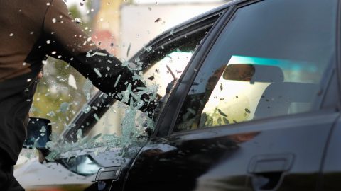 Damaged car window