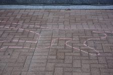 Dead body chalk outline