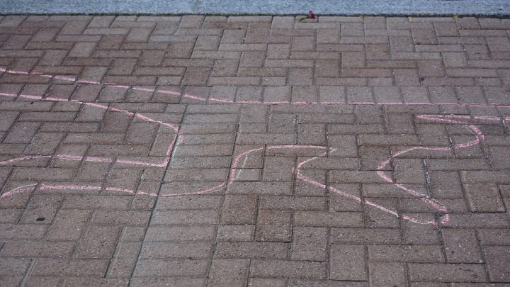 Dead body chalk outline