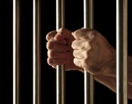 Holding prison bars