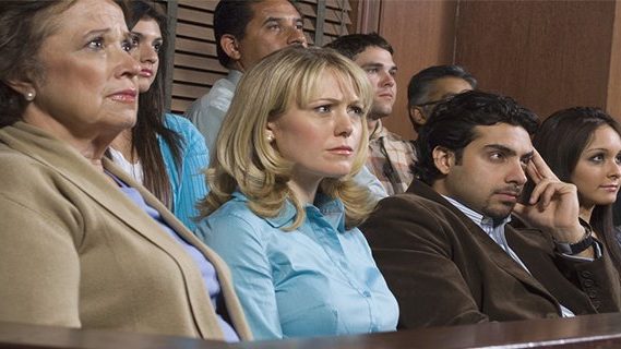 Jurors watch