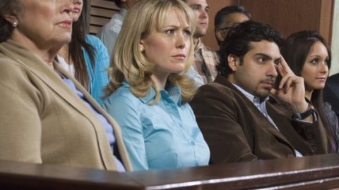 Jurors watching trial