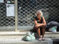 Homeless woman