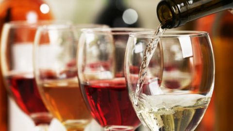 Wine, glasses and bottle