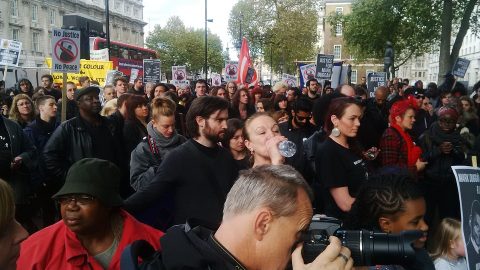 Protest on a road