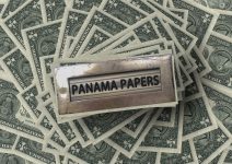 Panama Papers and dollar bills