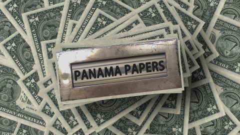 Panama Papers and dollar bills