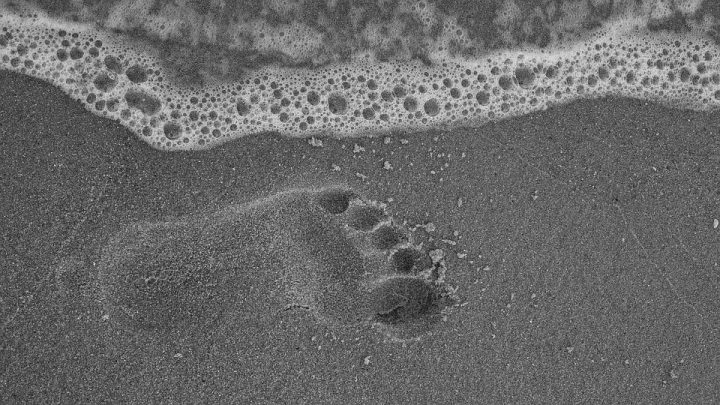 Footprint on the beach