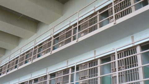 Two floors of prison cells