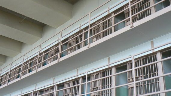 Two floors of prison cells