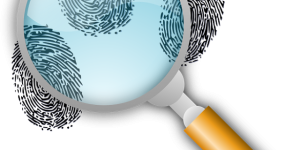 Fingerprint under magnifying glass