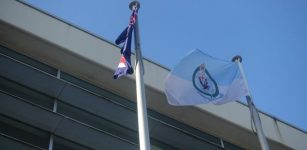 Australian and Police flag poles