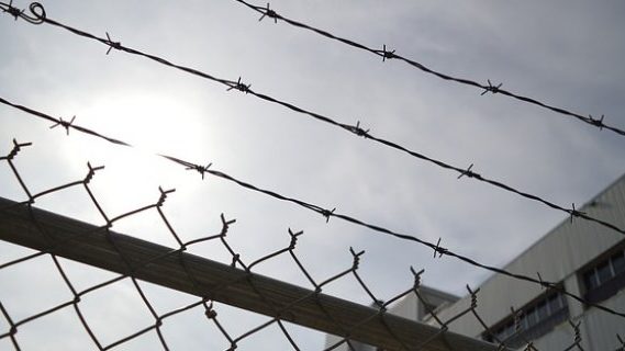Wire fence of prison