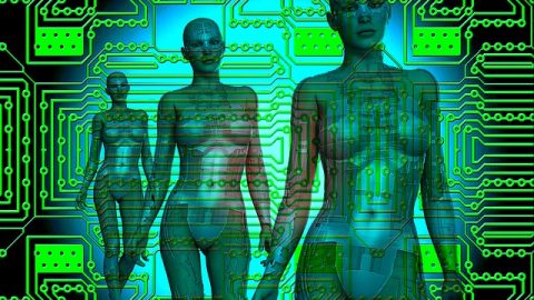 Micro chip and human figures