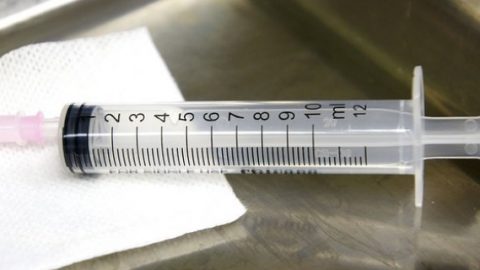 Syringe laying empty