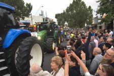 Protest around tractors
