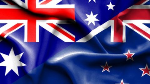 Australia and New Zealand flags