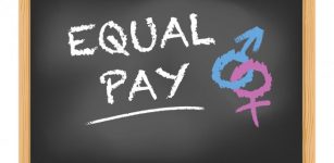 Equal pay labelled on a chalkboard