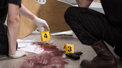 Bloody crime scene