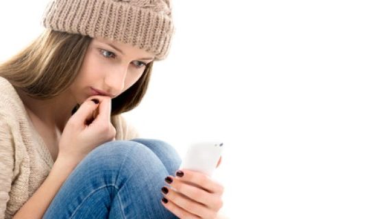 Girl getting bullied through mobile phone