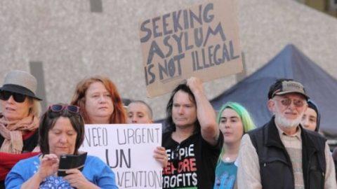 Seeking asylum protest