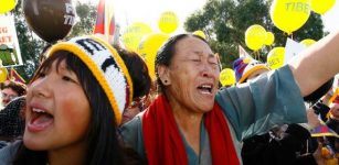 Tibetan refugees protest