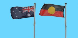 Australian and Aboriginal flag poles