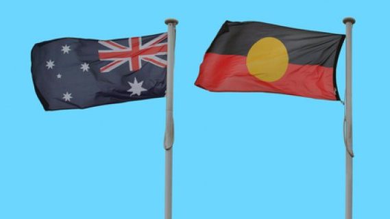 Australian and Aboriginal flag poles