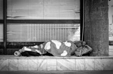 Homeless woman