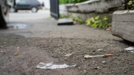 Syringe on the ground